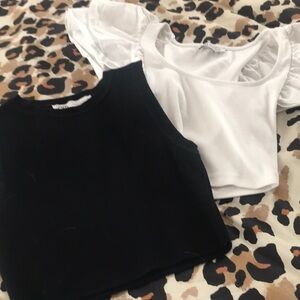 Two Zara Tops Black and White